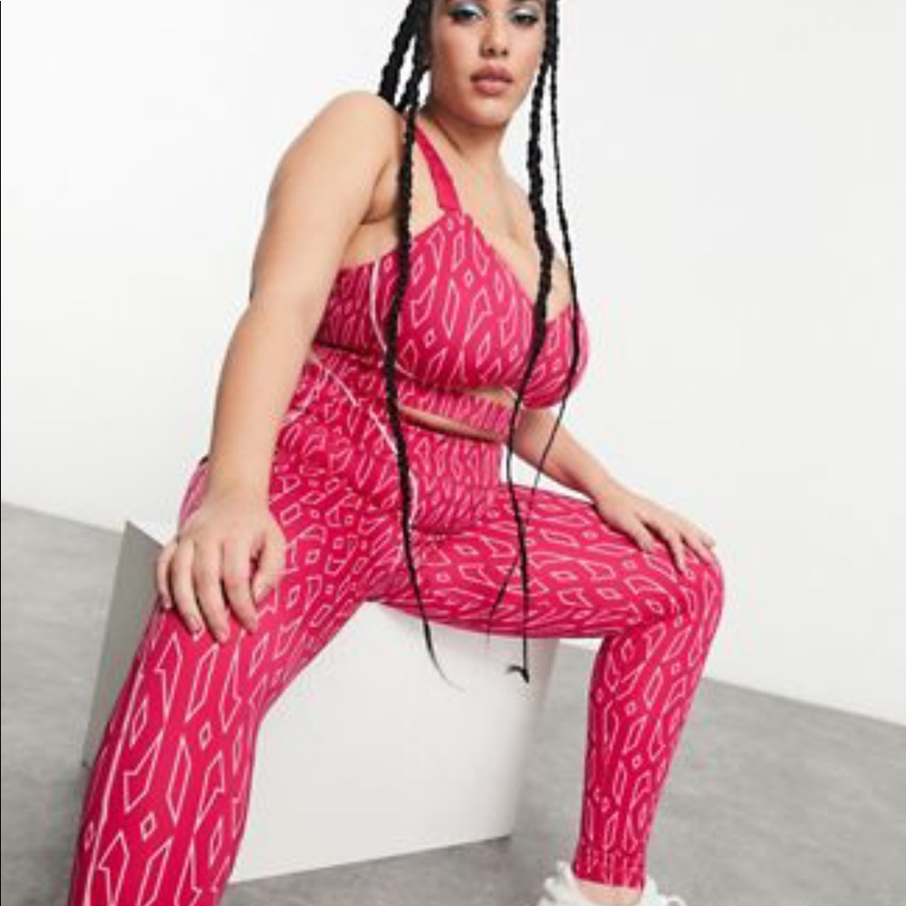 Adidas x Ivy Park monogram leggings in bold pink